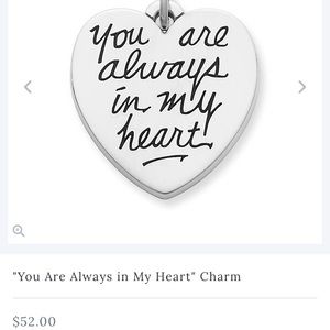 James Avery “You are always in my heart” necklace